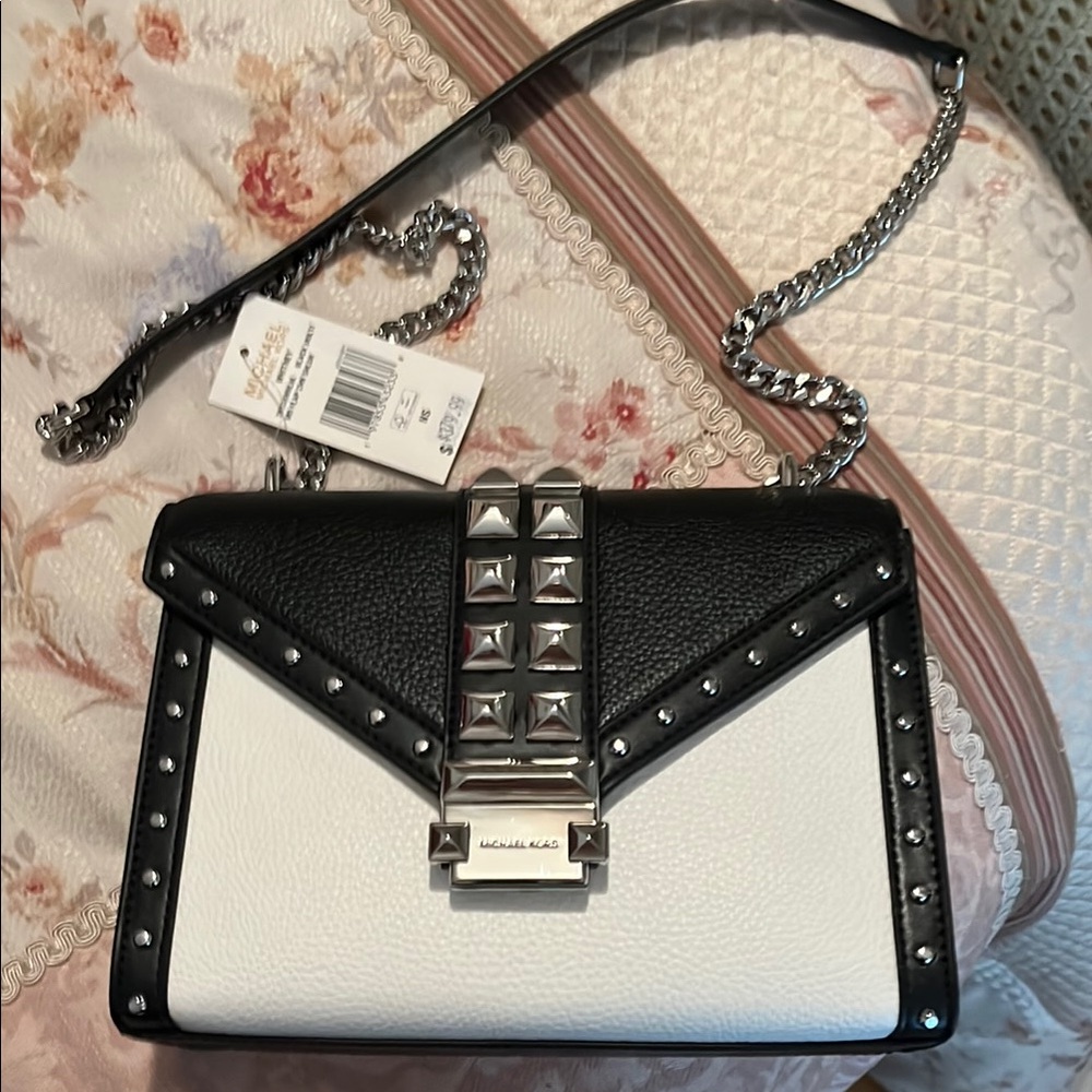 Michael Kors Collection Black and White Studded Crossbody Bag New with tags